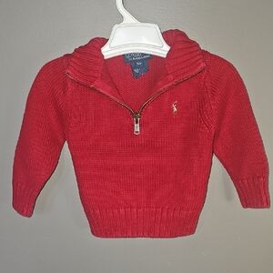 Ralph Lauren Crimson Half-Zip Sweater
